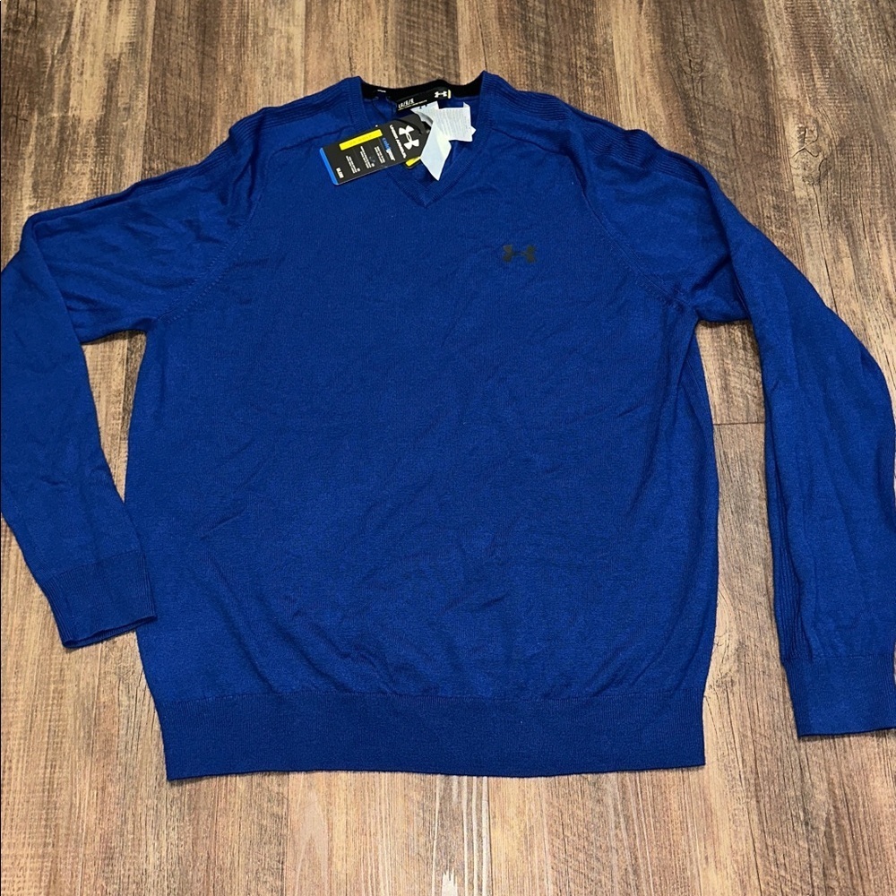 NWT Under Armour COLD GEAR Storm Golf Sweater 100% Merino Wool size L